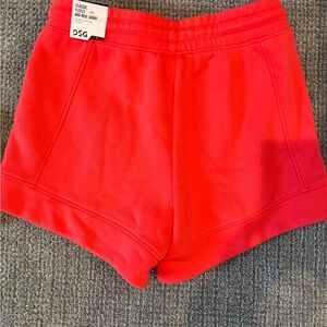 DSG Women's Athletic Fleece Shorts in Red/Orange